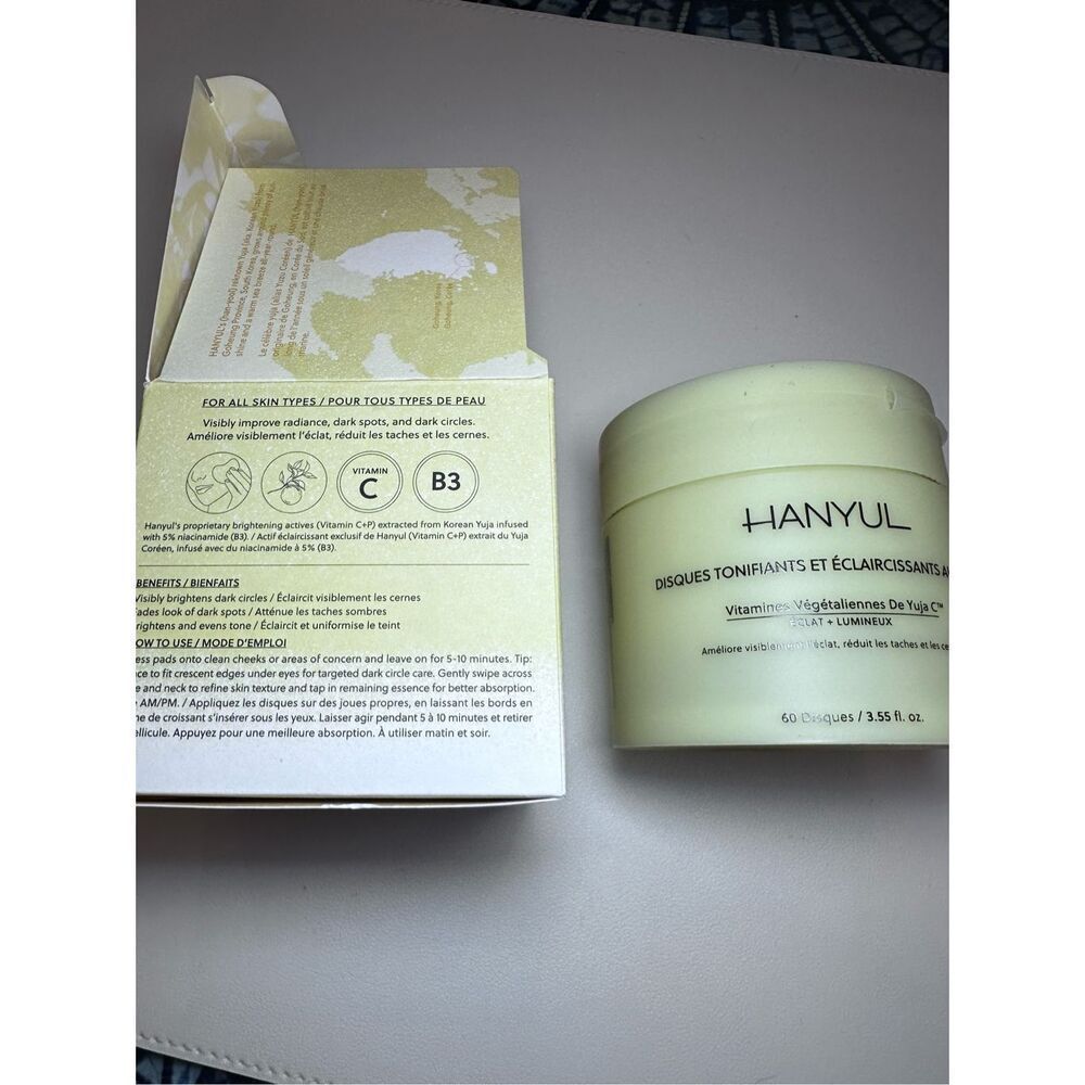 Hanyul Yuja Brightening Toner Pads with Vitamin C and Niacinamide 60 pads